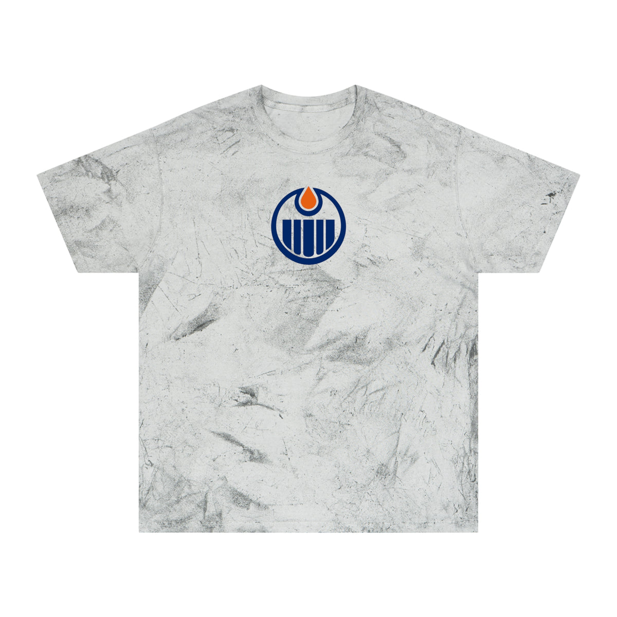 Edmonton Hockey Tie-Dye Tee — Smoke, Navy & Orange