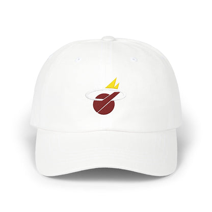 Miami Basketball Dad Cap — Embroidered, Maroon, White & Gold