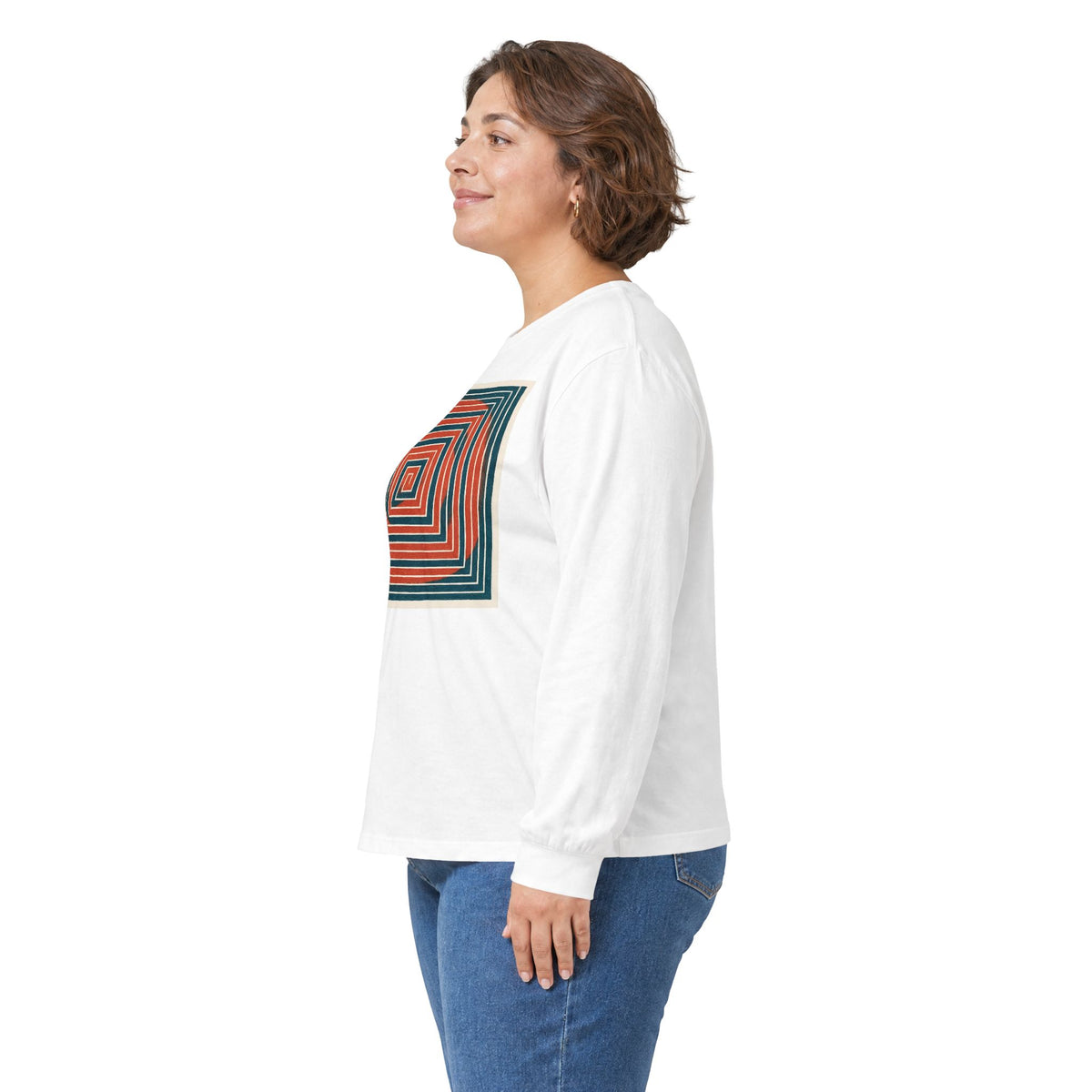plate 411 long sleeve tee - White