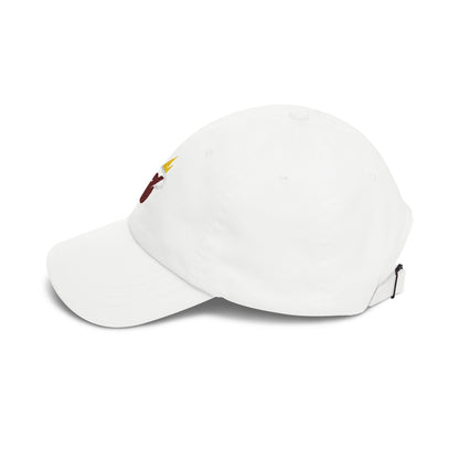 Miami Basketball Dad Cap — Embroidered, Maroon, White & Gold