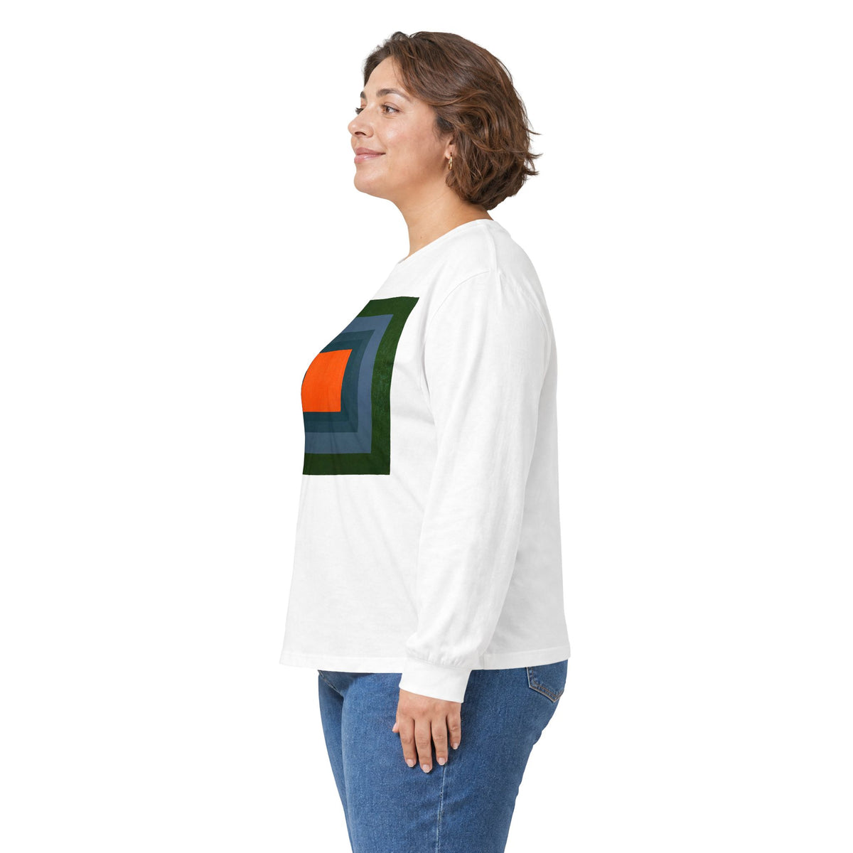 plate 020 long sleeve tee - White