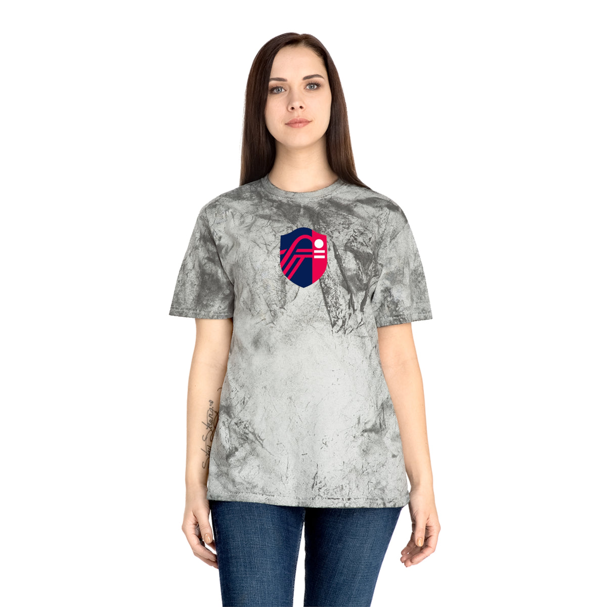 St. Louis Soccer Tie-Dye Tee — Smoke, Navy, Red & White