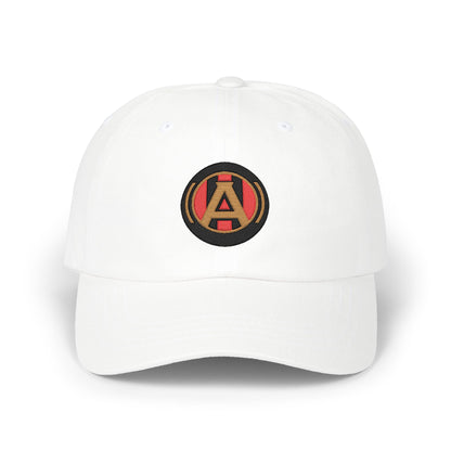 Atlanta Soccer Dad Cap — Embroidered, Black, Old Gold & Red