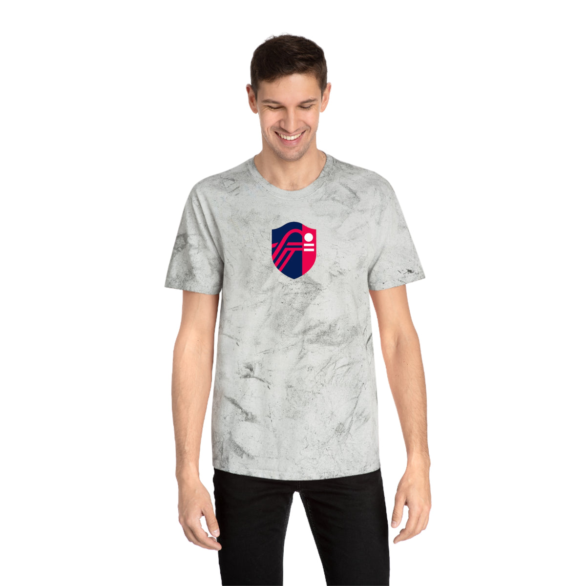 St. Louis Soccer Tie-Dye Tee — Smoke, Navy, Red & White