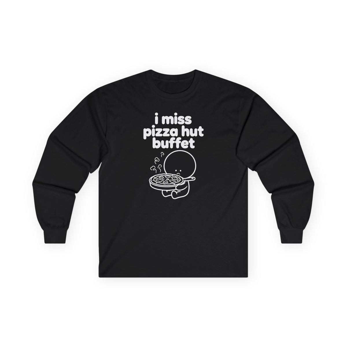 i miss pizza hut buffet long sleeve tee - Black