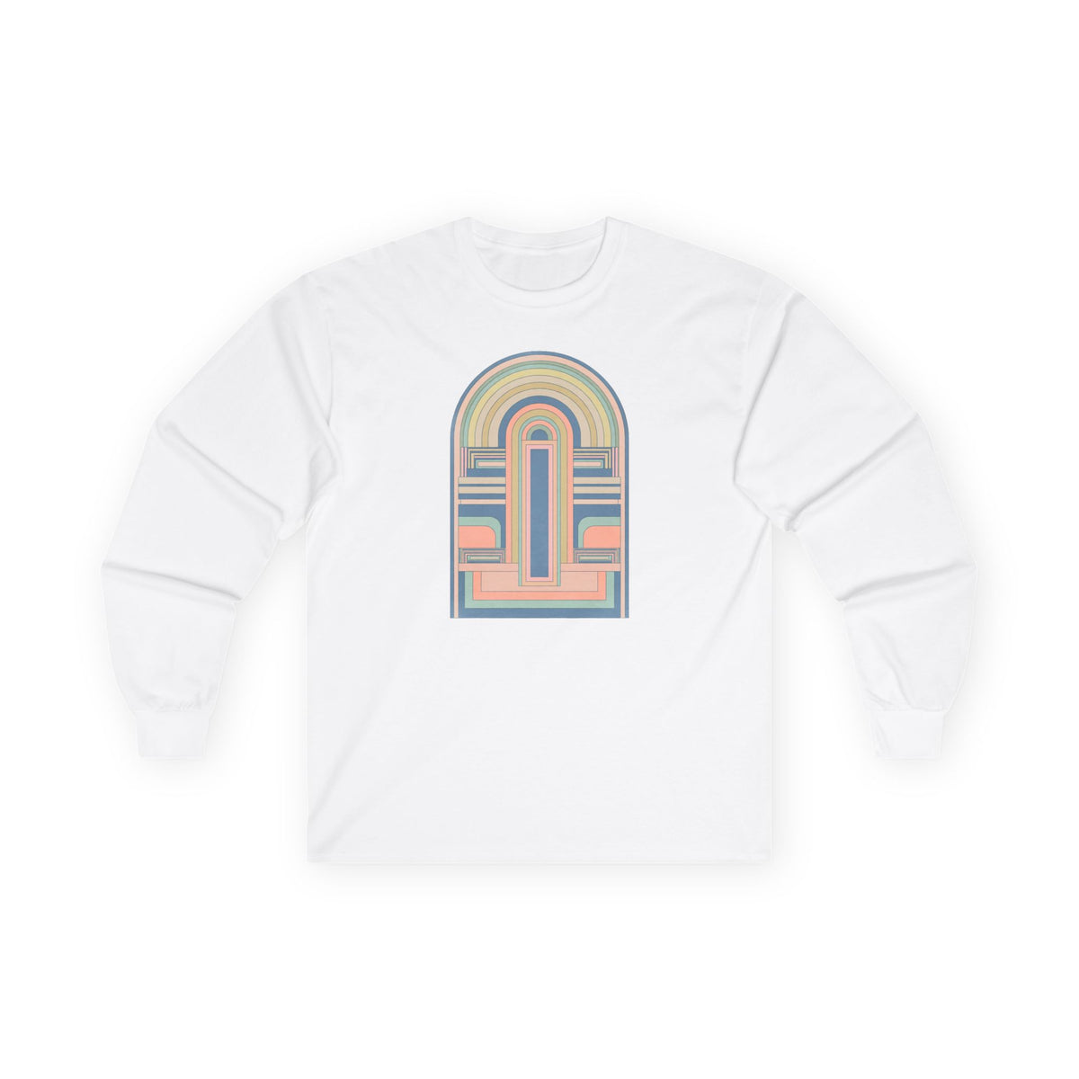 plate 074 long sleeve tee - White