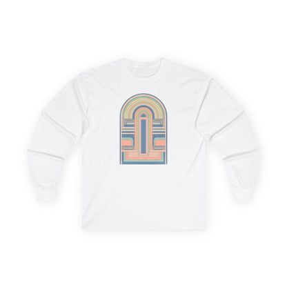 plate 074 long sleeve tee - White