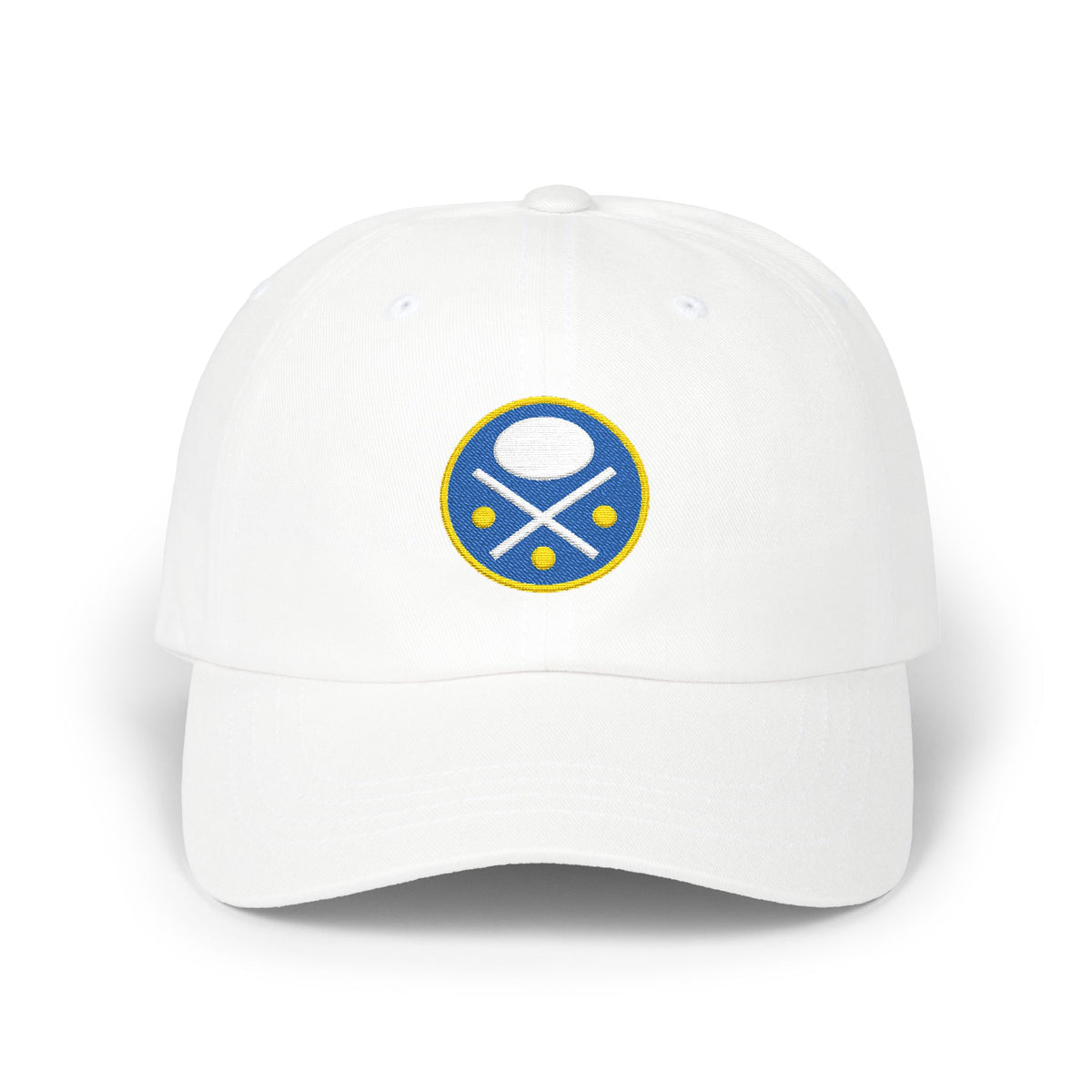 Buffalo Hockey Dad Cap — Embroidered, Royal, White & Gold