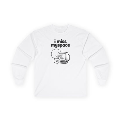 i miss myspace long sleeve tee - White