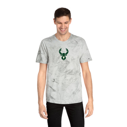 Milwaukee Basketball Tie-Dye Tee — Smoke, Kelly Green & Off-White