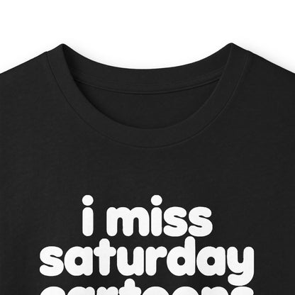 i miss saturday cartoons long sleeve tee - Black