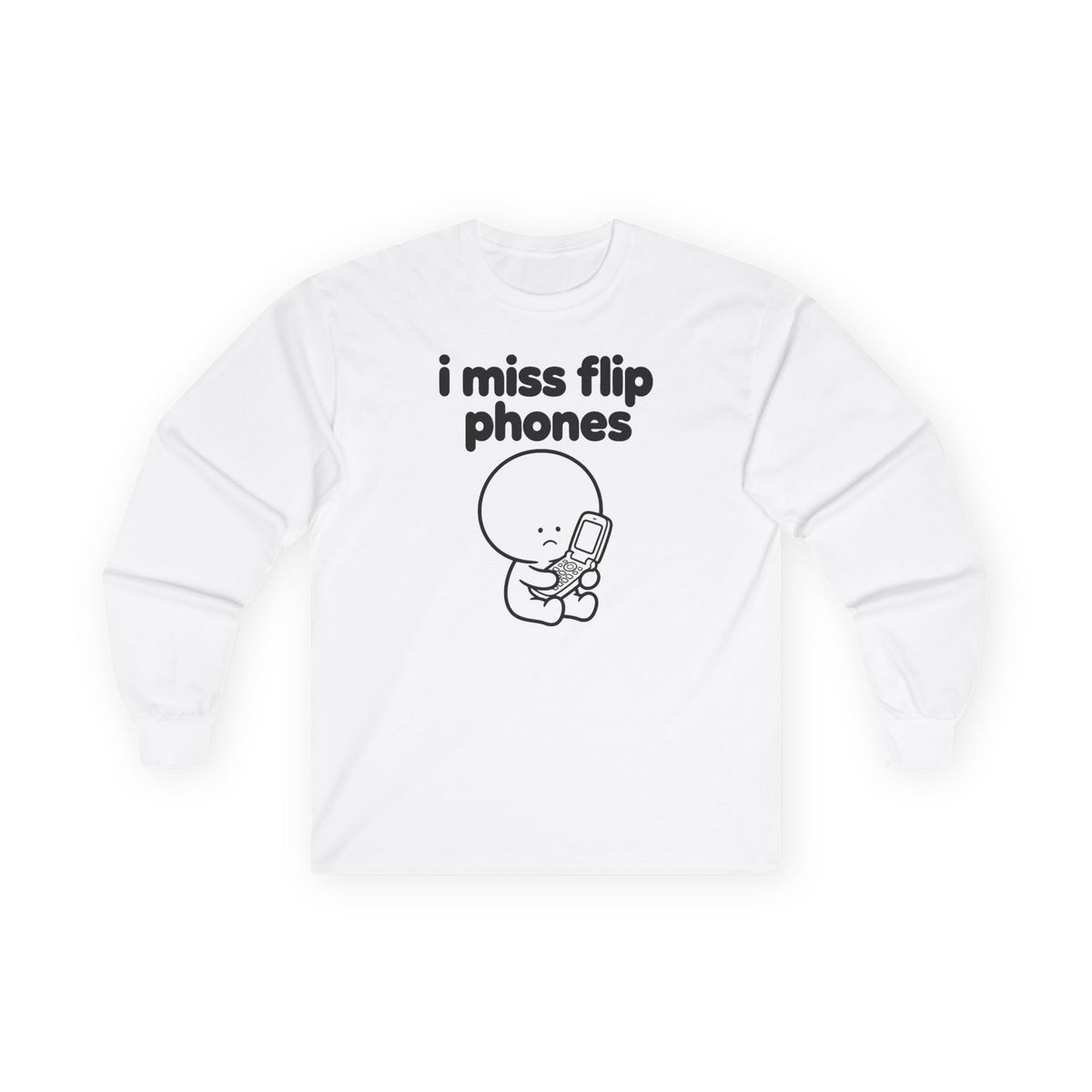 i miss flip phones long sleeve tee - White
