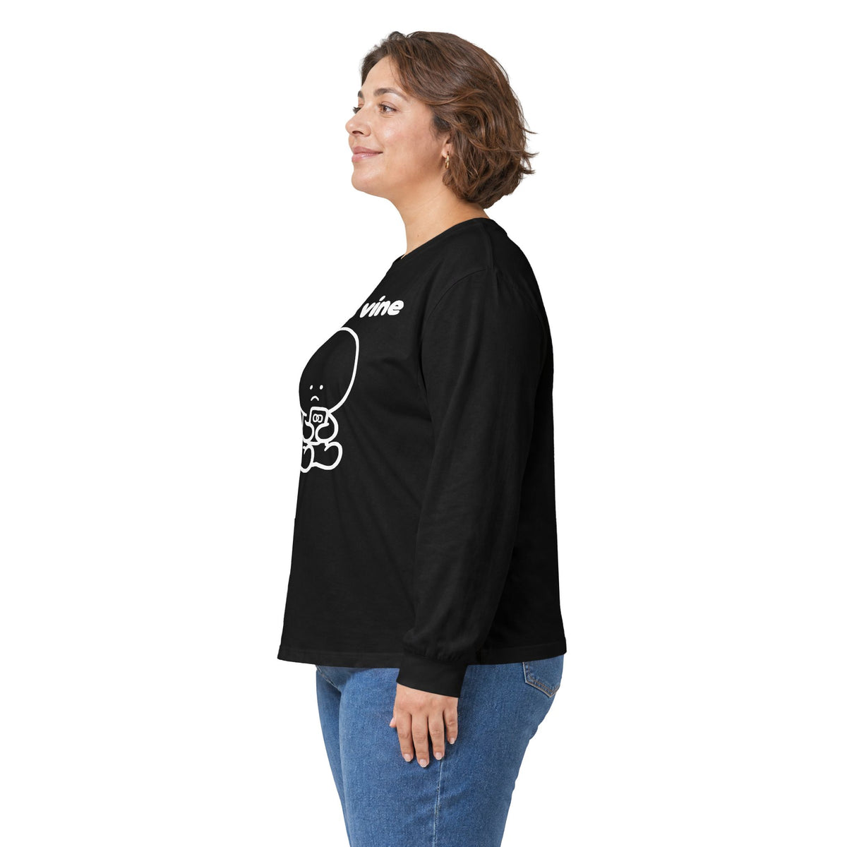 i miss vine long sleeve tee - Black