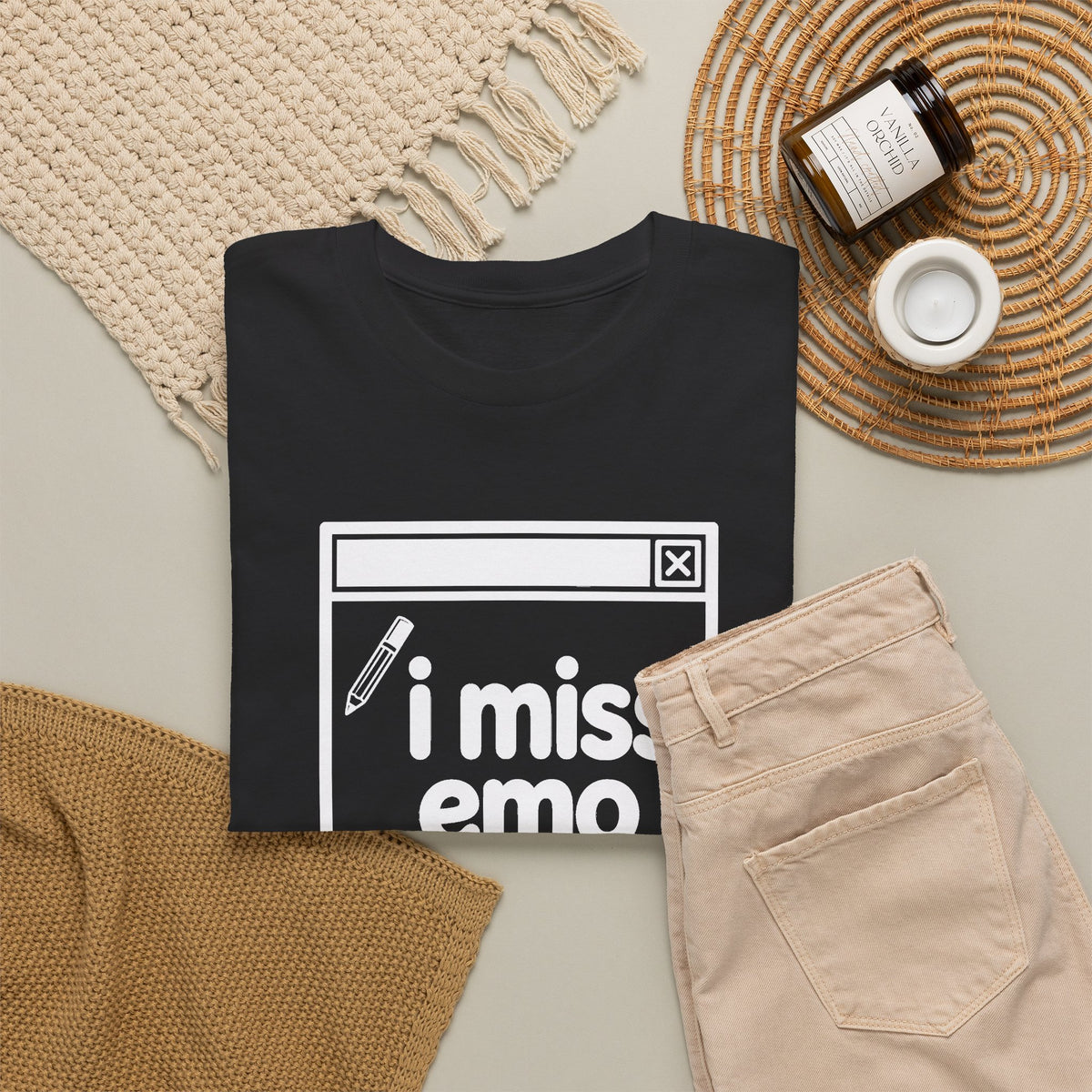 i miss emo error tee - Black