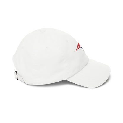 New England Football Dad Cap — Embroidered, Navy, Grey & Red