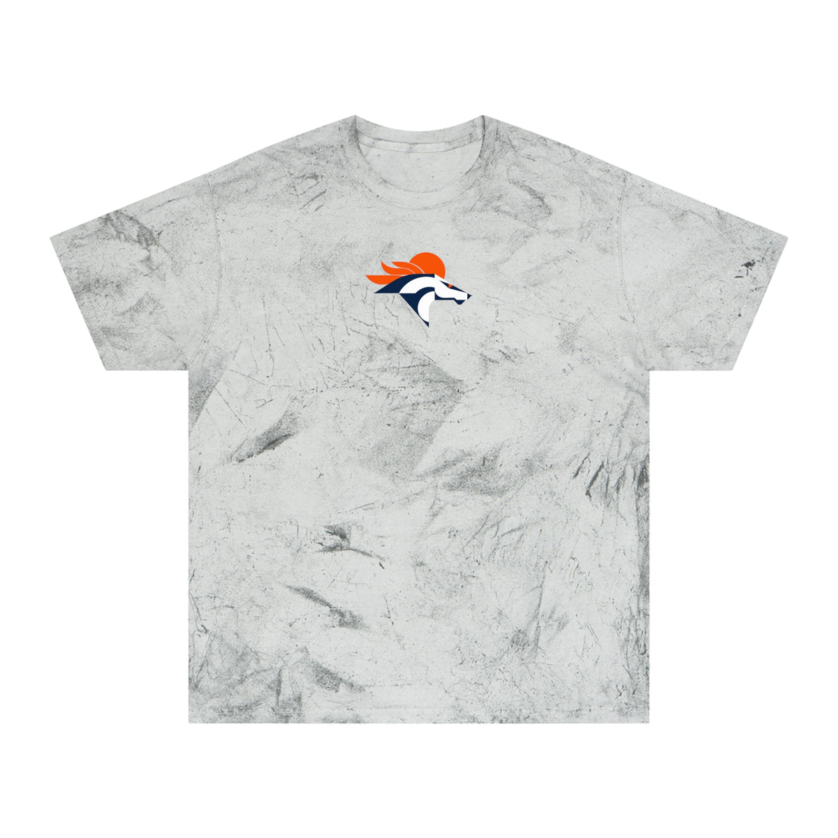 Denver Football Tie-Dye Tee — Smoke, Orange, White & Navy