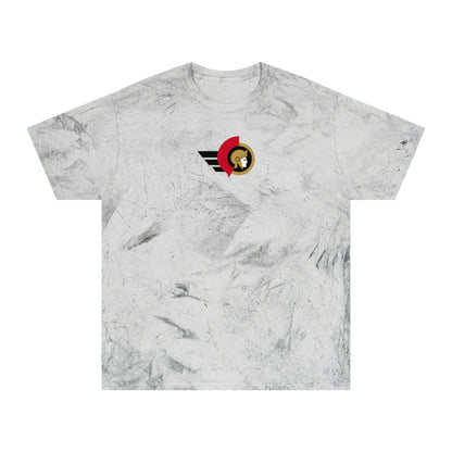 Ottawa Hockey Tie-Dye Tee — Smoke, Black, Red & Old Gold