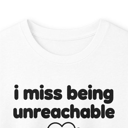 i miss being unreachable long sleeve tee - White