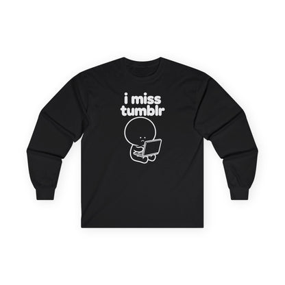 i miss tumblr long sleeve tee - Black