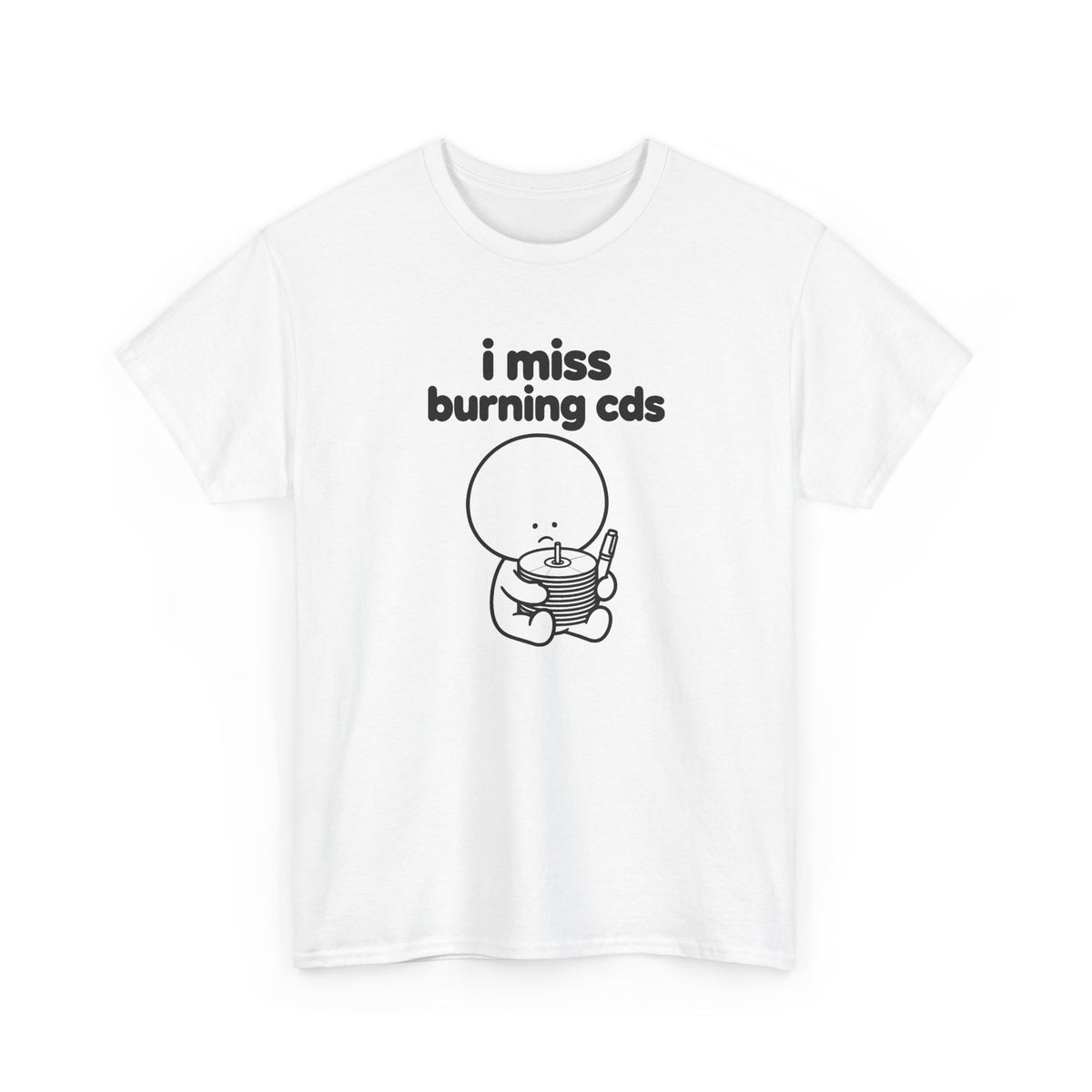 i miss burning cds tee - White