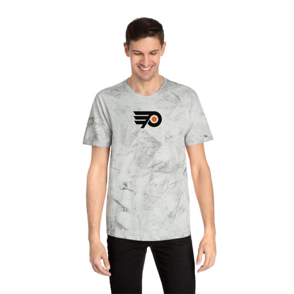 Philadelphia Hockey Tie-Dye Tee — Smoke, Black & Orange