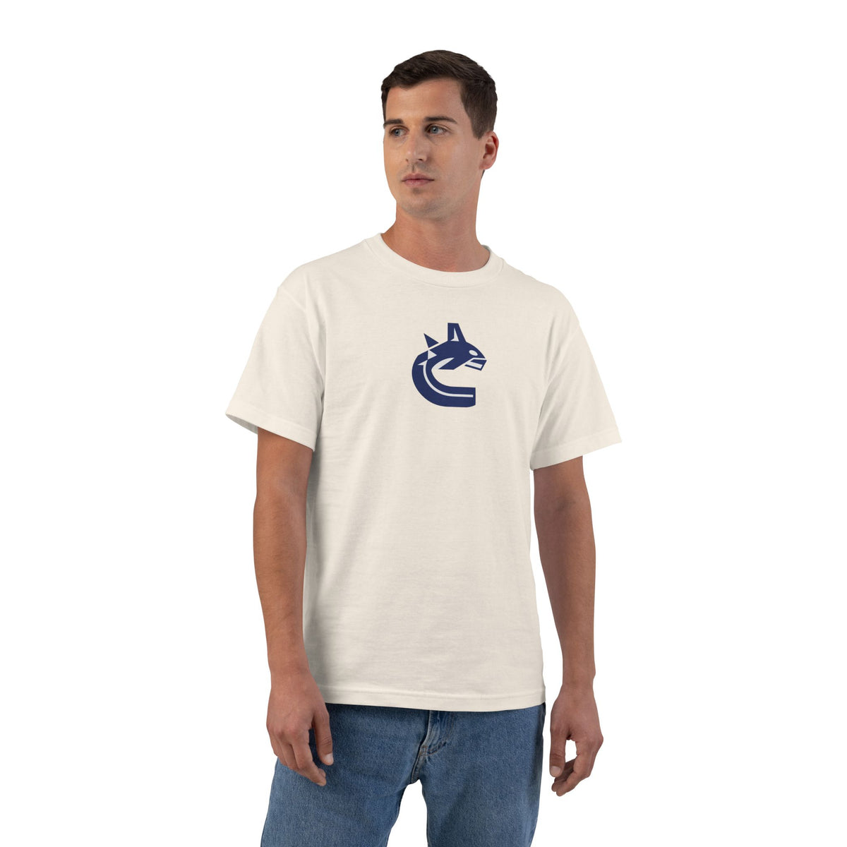 Vancouver Hockey Heavyweight Tee — Natural, Navy & Off-White
