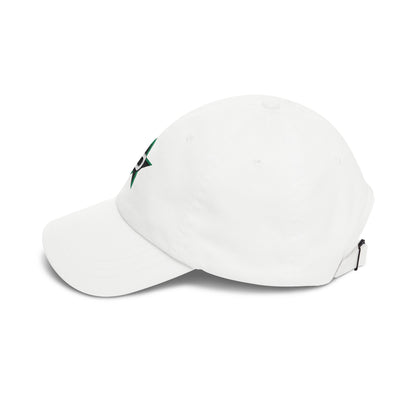Dallas Hockey Dad Cap — Embroidered, Black, White & Kelly Green