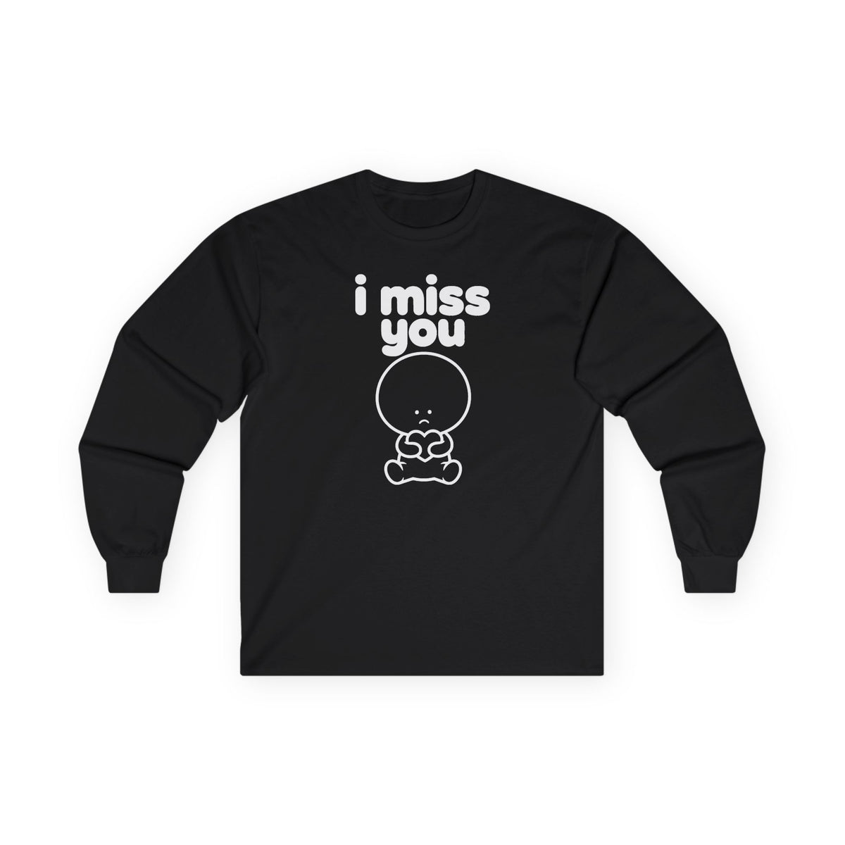 i miss you long sleeve tee - Black