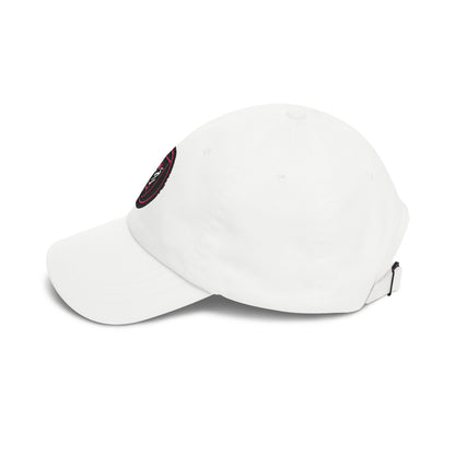 Miami Soccer Dad Cap — Embroidered, Black & Flamingo