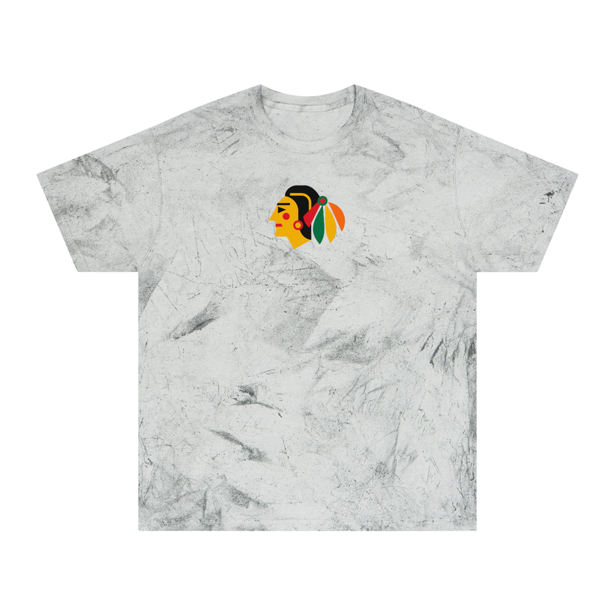 Chicago Hockey Tie-Dye Tee — Smoke, Gold, Black & Kelly Green
