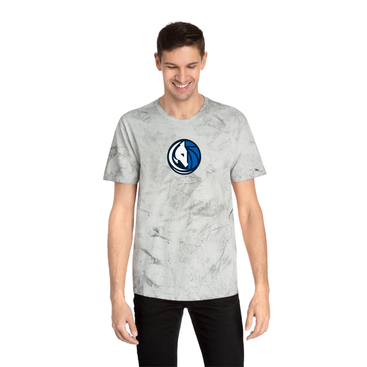 Dallas Basketball Tie-Dye Tee — Smoke, Navy, White & Royal