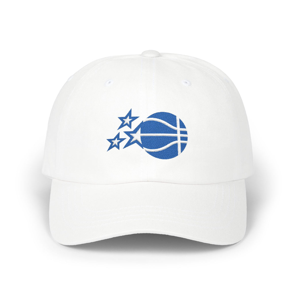Orlando Basketball Dad Cap — Embroidered, Royal & White