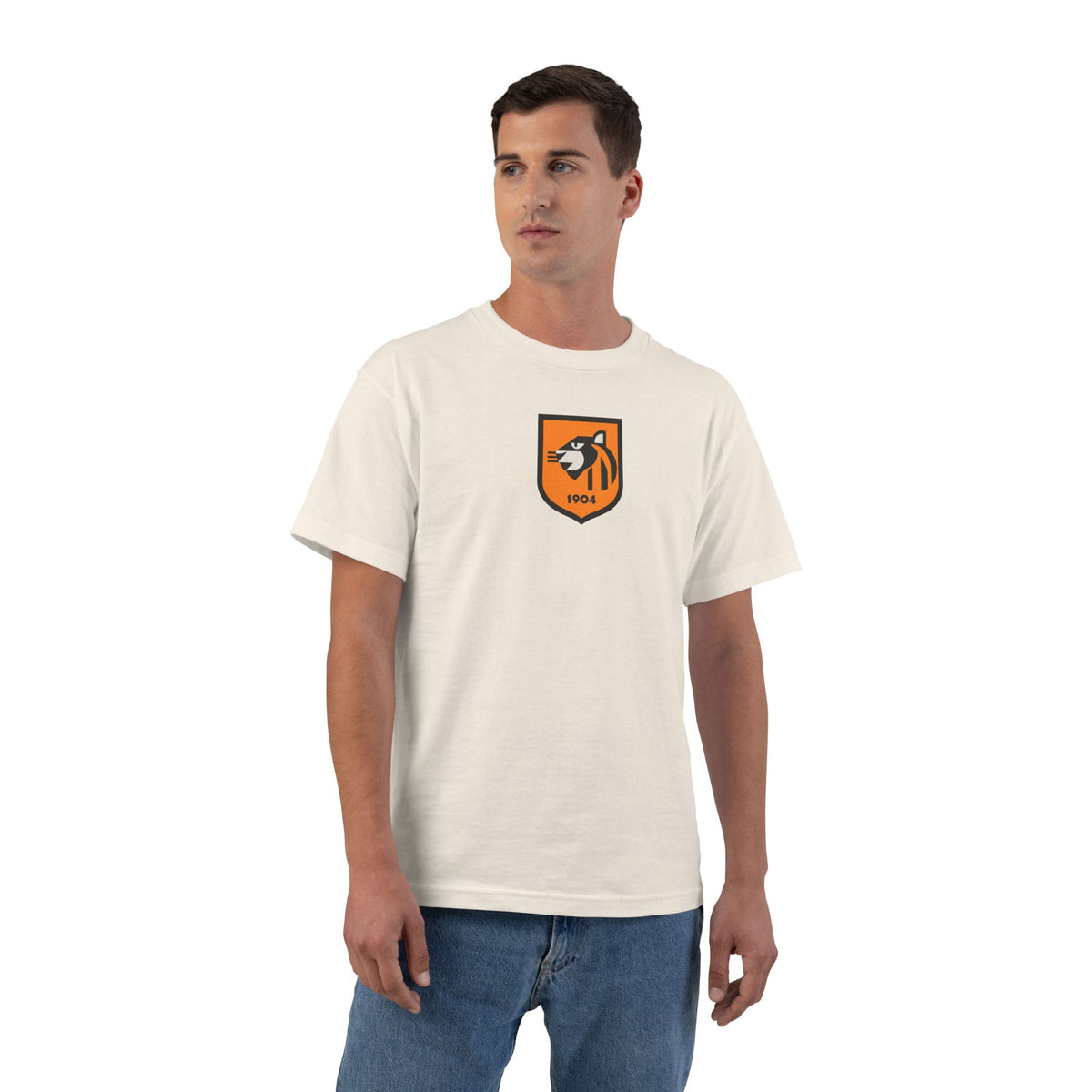 Hull Soccer Heavyweight Tee — Natural, Orange, Black & Off-White