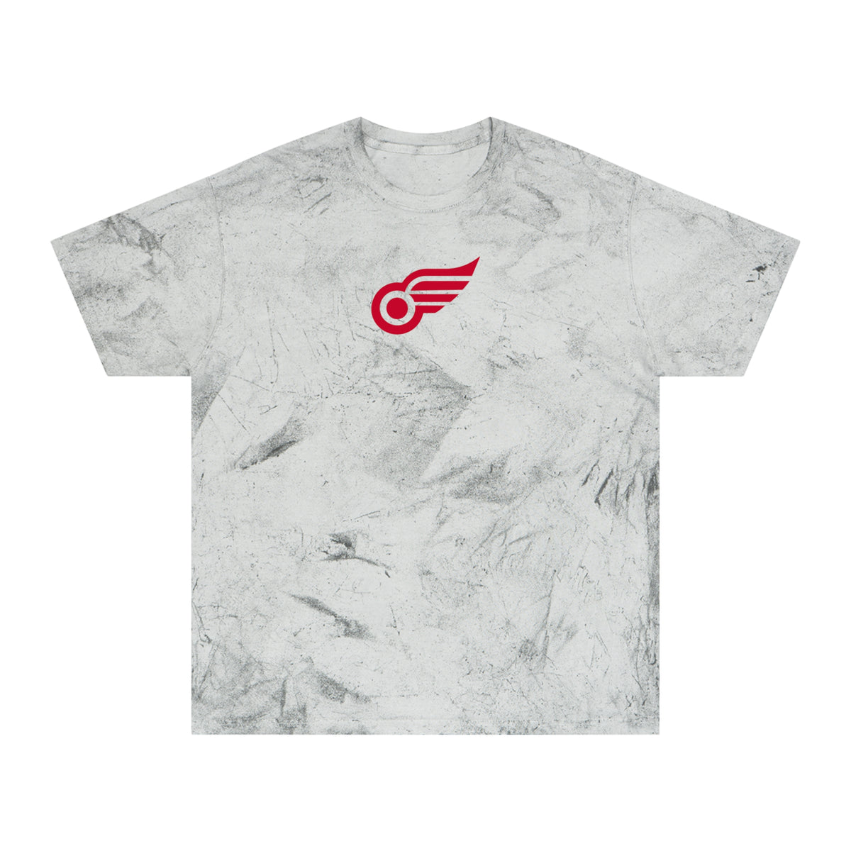Detroit Hockey Tie-Dye Tee — Smoke, Deep Crimson