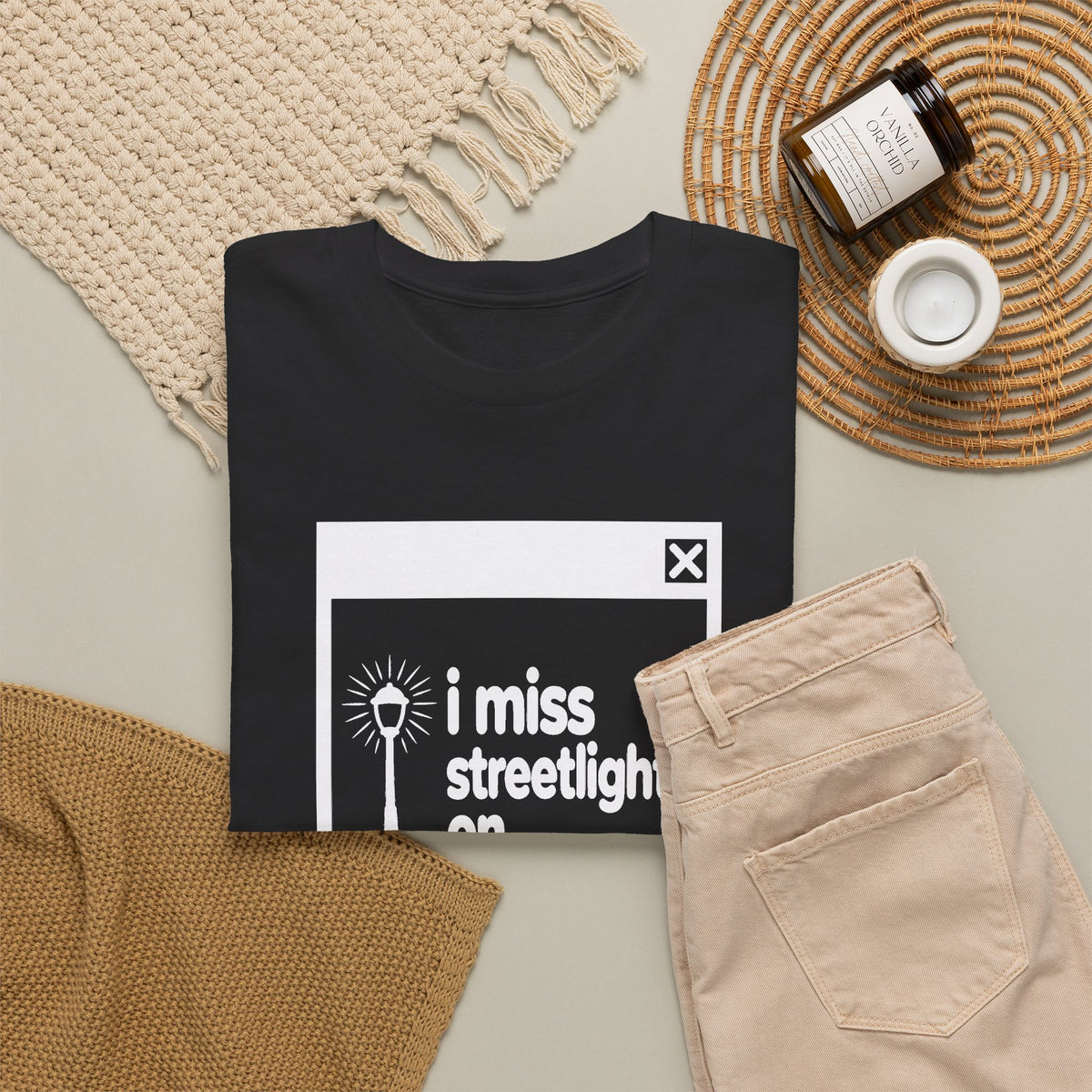i miss streetlights on error tee - Black