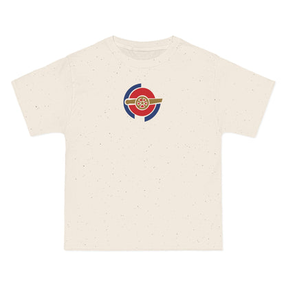 London Soccer Heavyweight Tee — Natural, Red, Navy & Old Gold