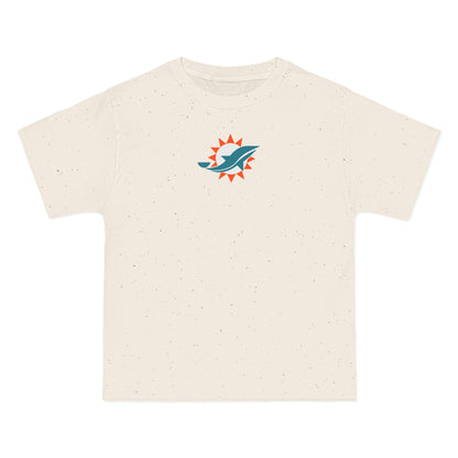 Miami Football Heavyweight Tee — Natural, Grey, White & Orange