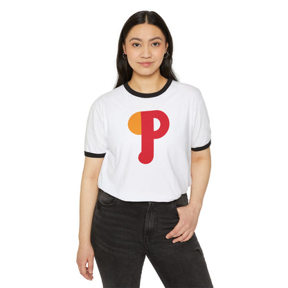 Philadelphia Baseball Ringer Tee — Red & Powder Blue