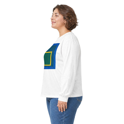 plate 017 long sleeve tee - White