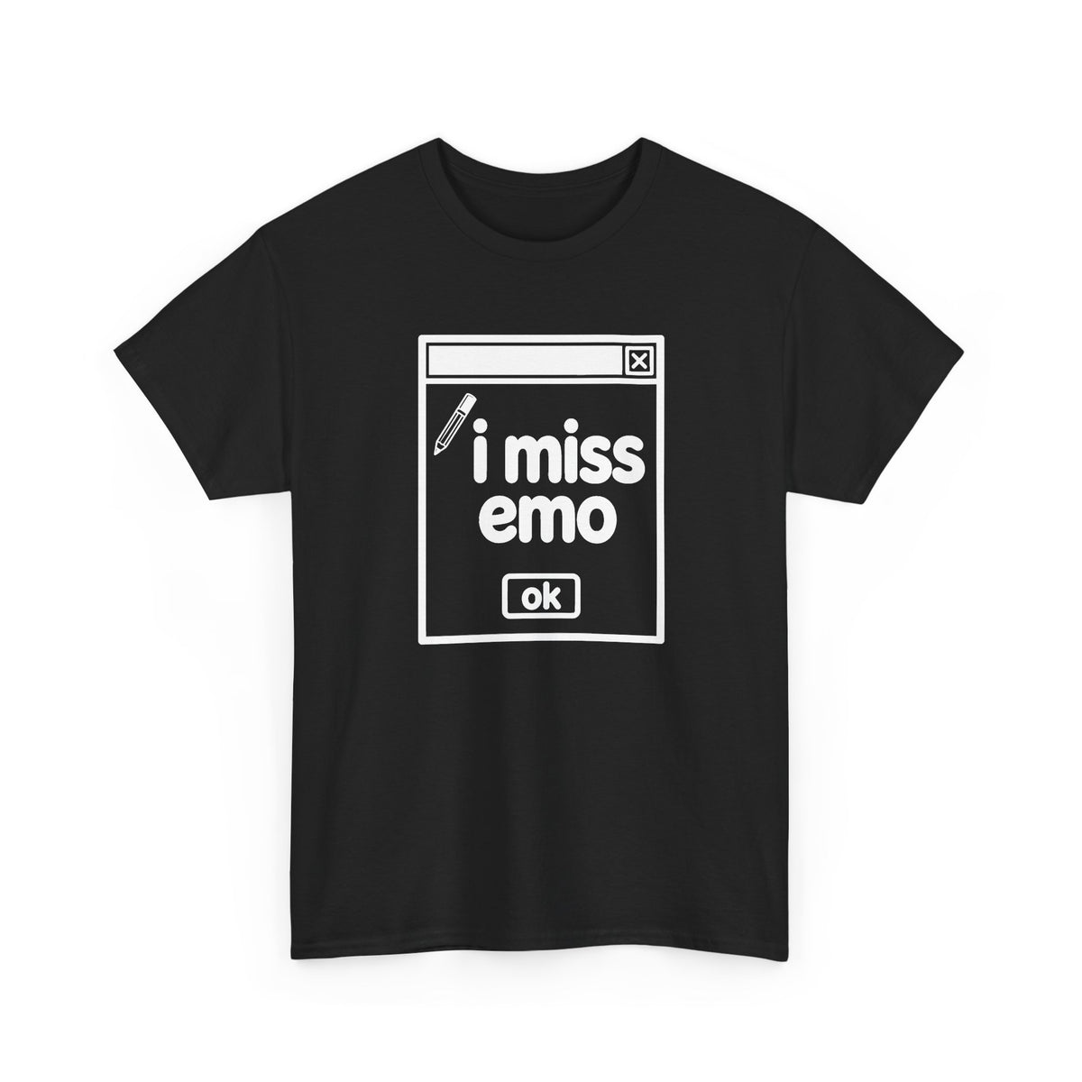i miss emo error tee - Black