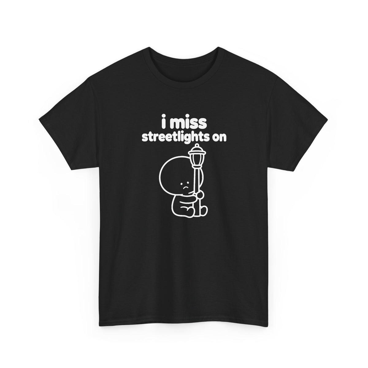 i miss streetlights on tee - Black by lonelyboi