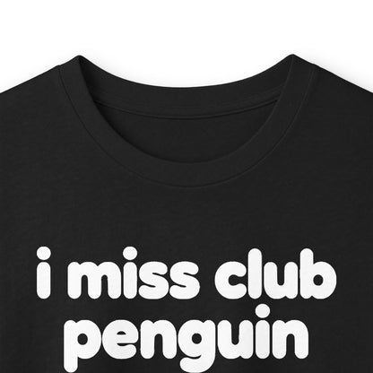 i miss club penguin long sleeve tee - Black