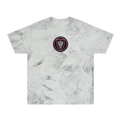 Miami Soccer Tie-Dye Tee — Smoke, Black & Flamingo