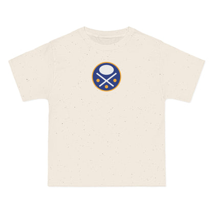 Buffalo Hockey Heavyweight Tee — Natural, Royal, White & Gold