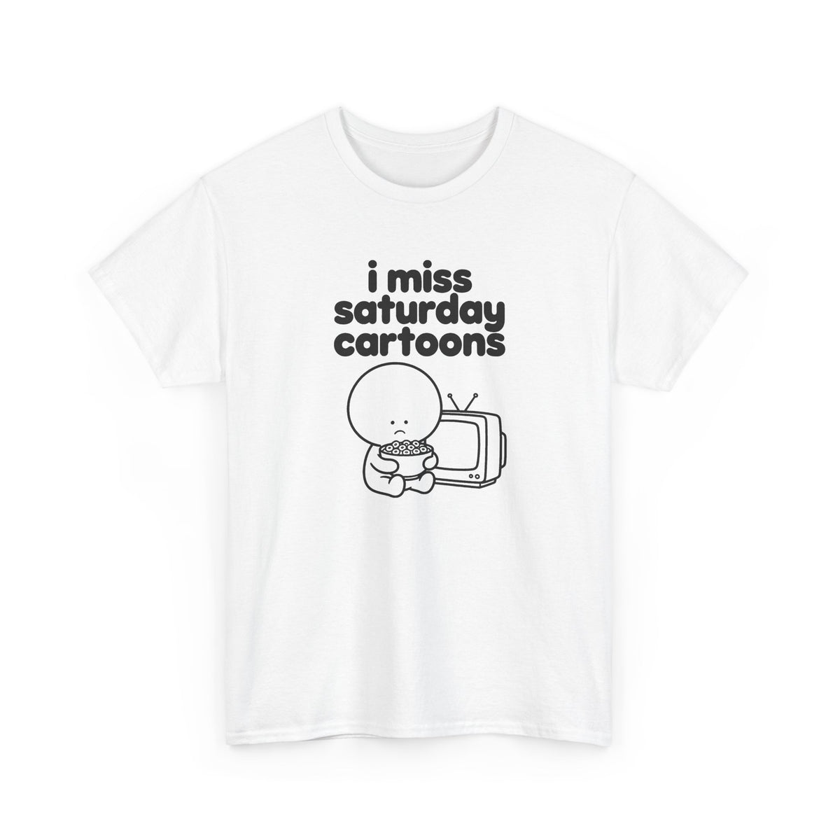 i miss saturday cartoons tee - White