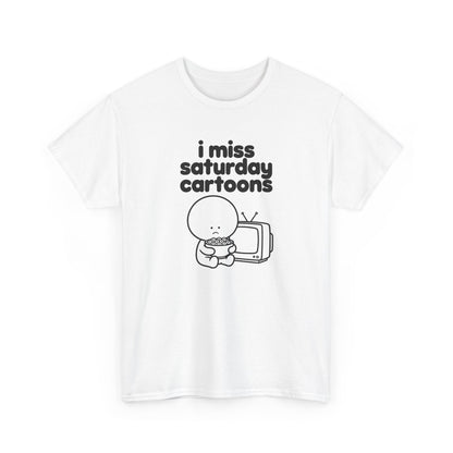 i miss saturday cartoons tee - White
