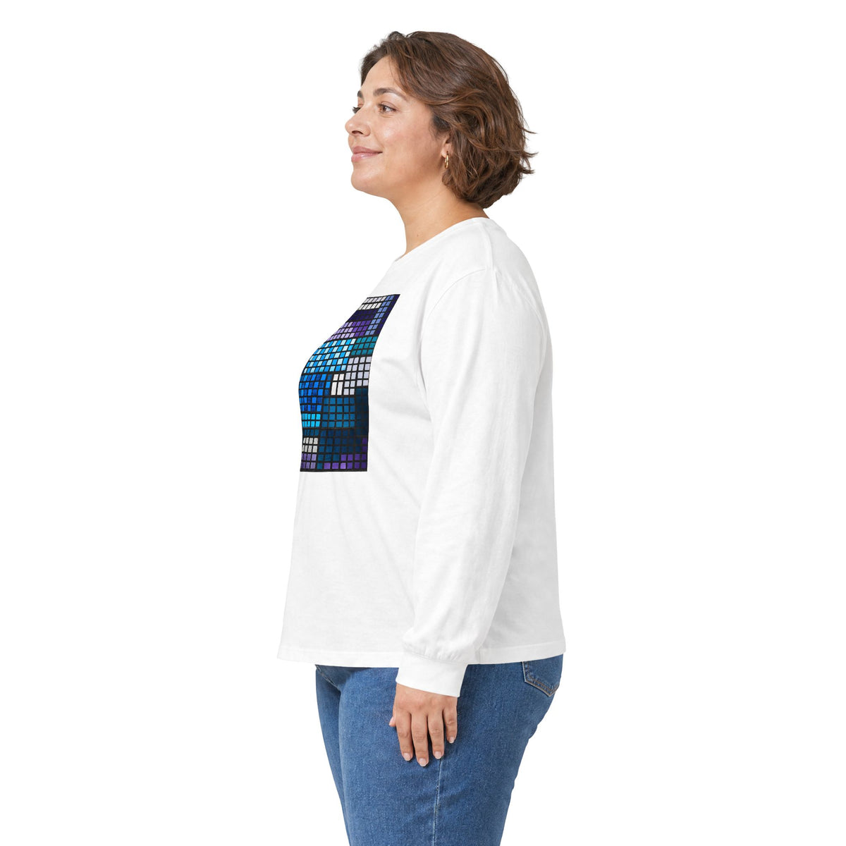 plate 002 long sleeve tee - White by onlycolor