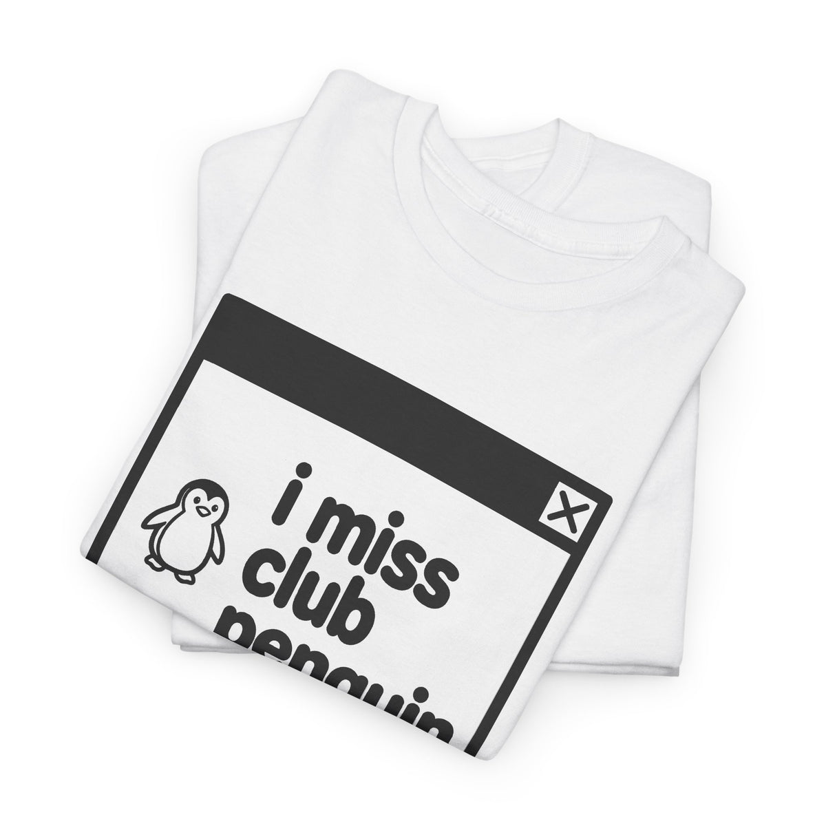 i miss club penguin error tee - White