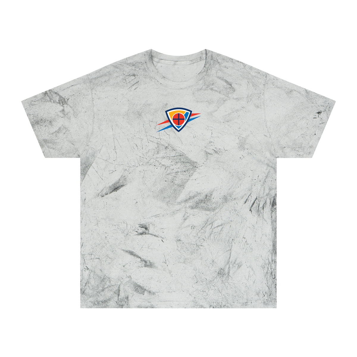 Oklahoma City Basketball Tie-Dye Tee — Smoke, Navy, Red & White