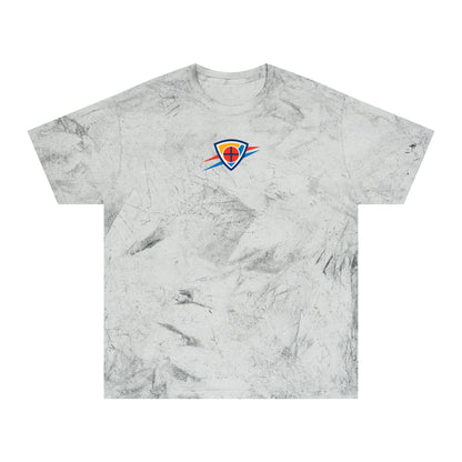 Oklahoma City Basketball Tie-Dye Tee — Smoke, Navy, Red & White